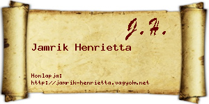 Jamrik Henrietta névjegykártya