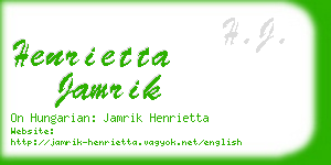 henrietta jamrik business card